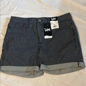 Lee blue railroad striped shorts